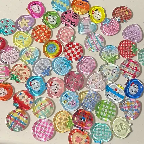 10/20pcs Dopamine Button Mixed Colored Transparent Decorative Scrapbook DIY Crafts Baby Clothing Accessorie Bead Jewelry