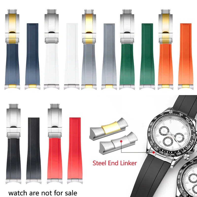 Резиновый ремешок для часов 20 мм 21 мм 22 мм для Tudor Black Bay 39 мм 1958 BB58 Panda Pro, черный ремешок для часов со стальным конем, браслет