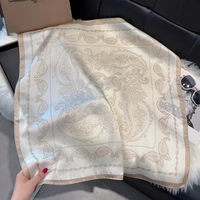 2025 New Fashion 70X70cm Women's Scarf Silk Paisley Print Scarf Square Shawl Decorative Headband Neck Luxury Design Bandana 3