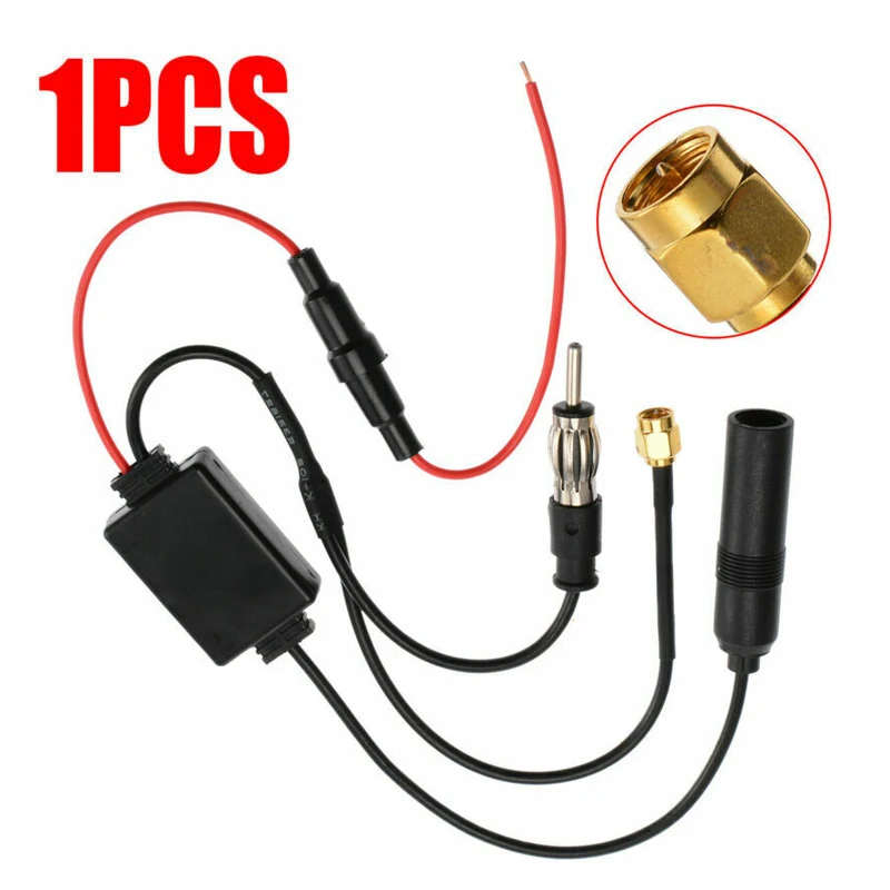 

1PC Car Stereo Aerial DAB AM FM Radio Car Antenna Amplifier Splitter Signal AMP Booster Car Radio Antenna Amplifier Auto Parts