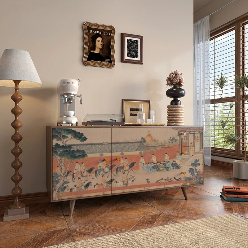 

Боковой шкаф в стиле ретро, гостиная у стены, встроенный обеденный боковой шкаф, шкафчик, шкафчик, входной шкаф