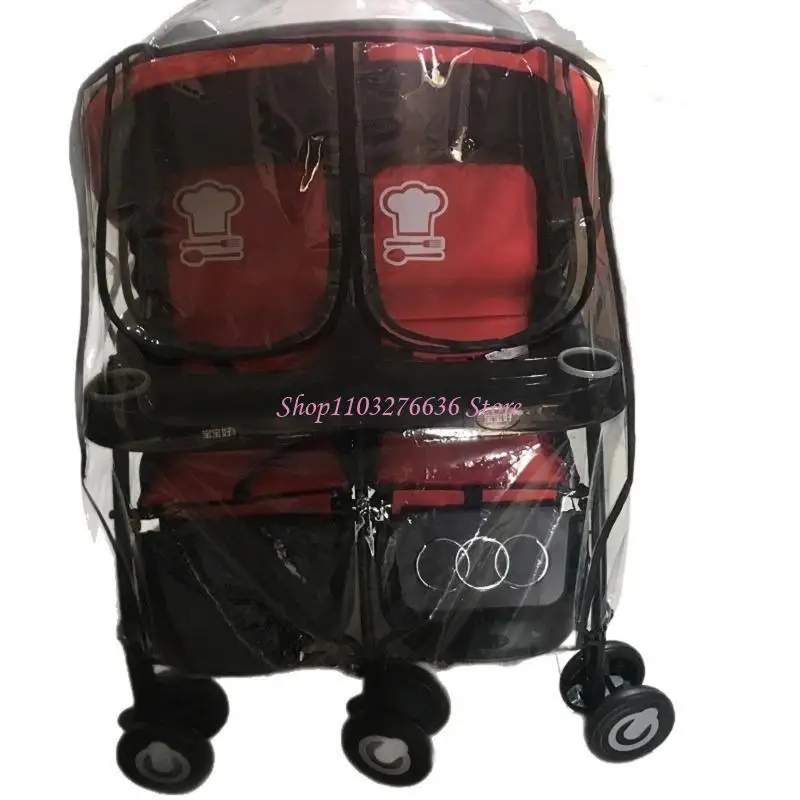 

R6FD Премиум-коляски для близнецов. Дождевик для защиты от атмосферных воздействий. Вентиляционное окно для обеспечения воздуха