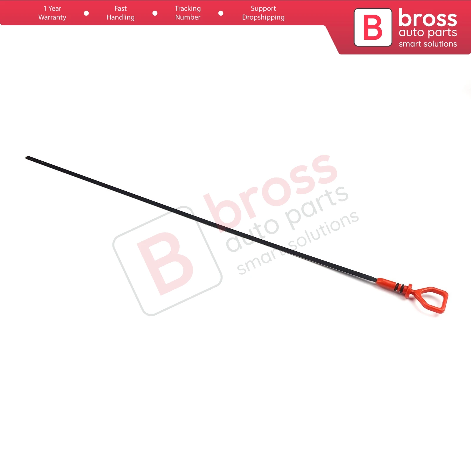 Bross BSP905 Engine Oil Dipstick Measurer 555 mm for Honda Civic 2000-2006. Total length: 555 mm, from the upper seal: 510 mm