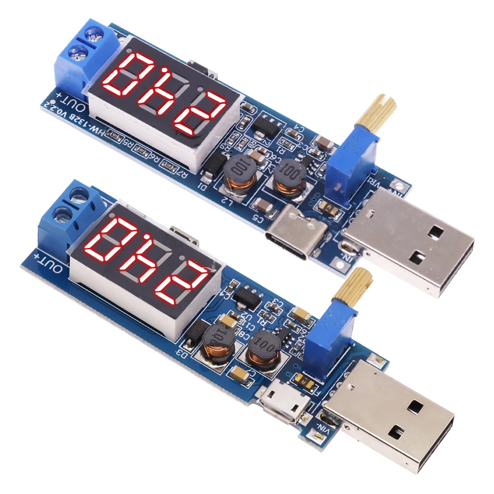 DC-DC 5V to 3.5V/ 9V/12V LCD USB Step UP/Down desktop Power Supply Module Adjustable Boost Buck Converter voltmeter Out 1.2V-24V