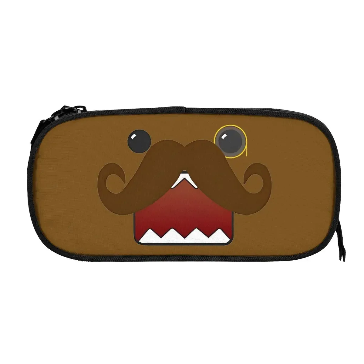 

Mustache Domo Kun Professor Pencil Cases Doll Face Pencilcases Pen Box Kids Large Storage Bag Students School Gift Stationery