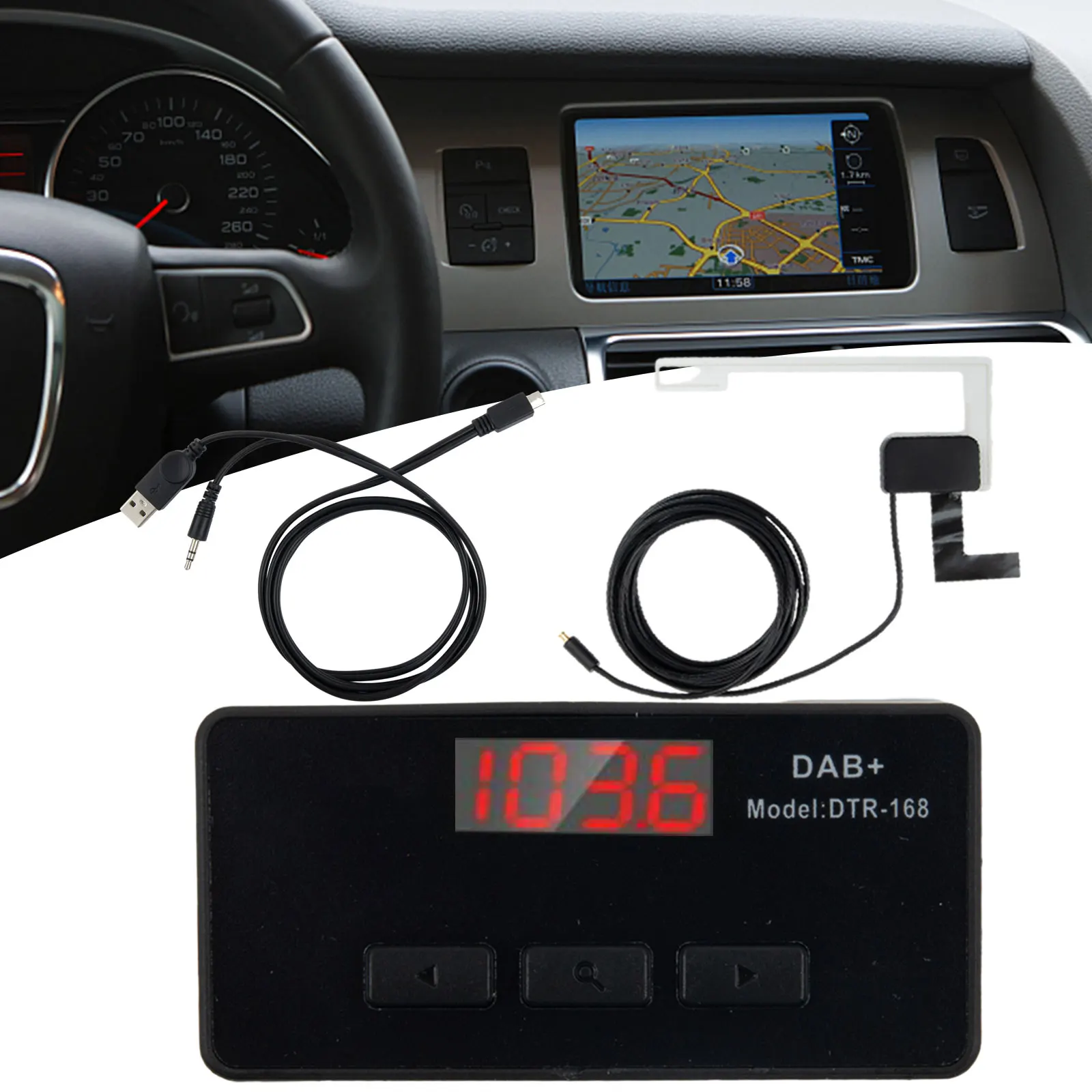 

Enjoy smooth and reliable audio transmissions with our DAB+ car radio receiver and FM transmitter complete with antenna