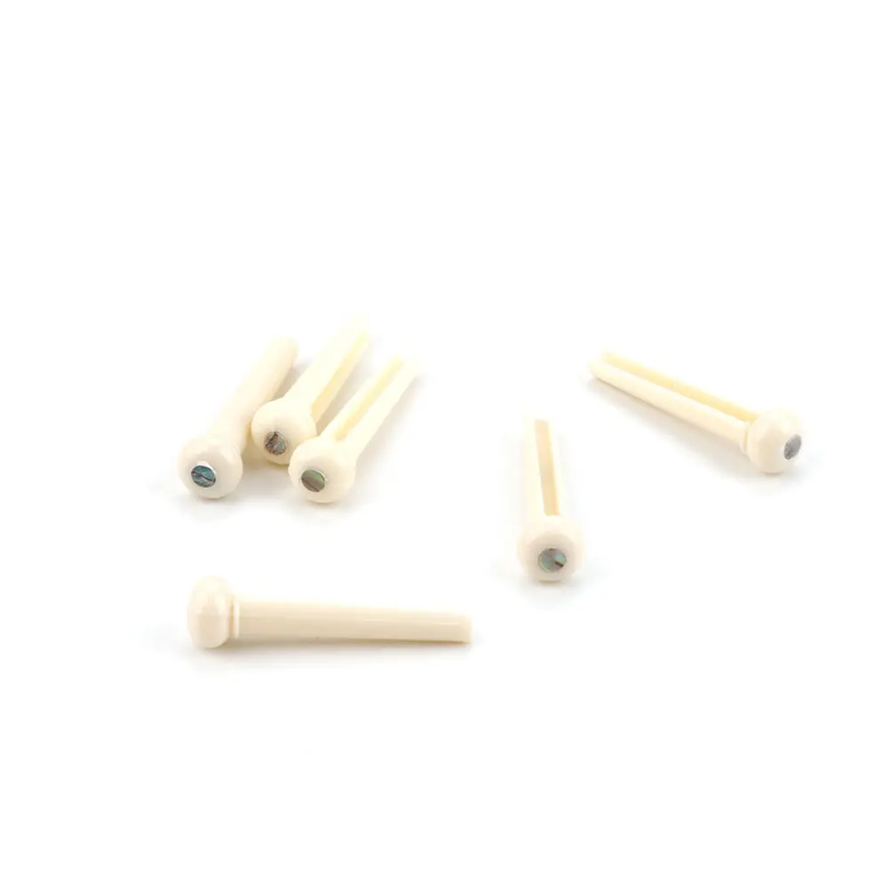 

6pcs White Plastic String Nails Acoustic Guitar Bridge Pins Slot GL58F Lightweight Durable Fits Most Guitars Accessories
