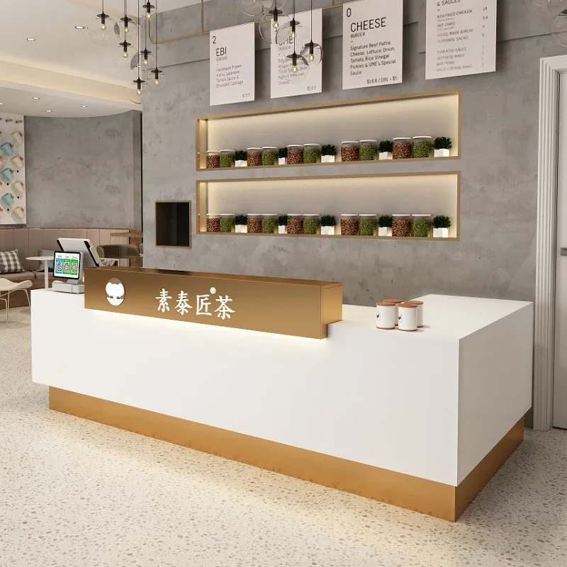 

Modern Reception front desk clothing bar checkout page store atmosphere counter simple store beauty salon hair salon