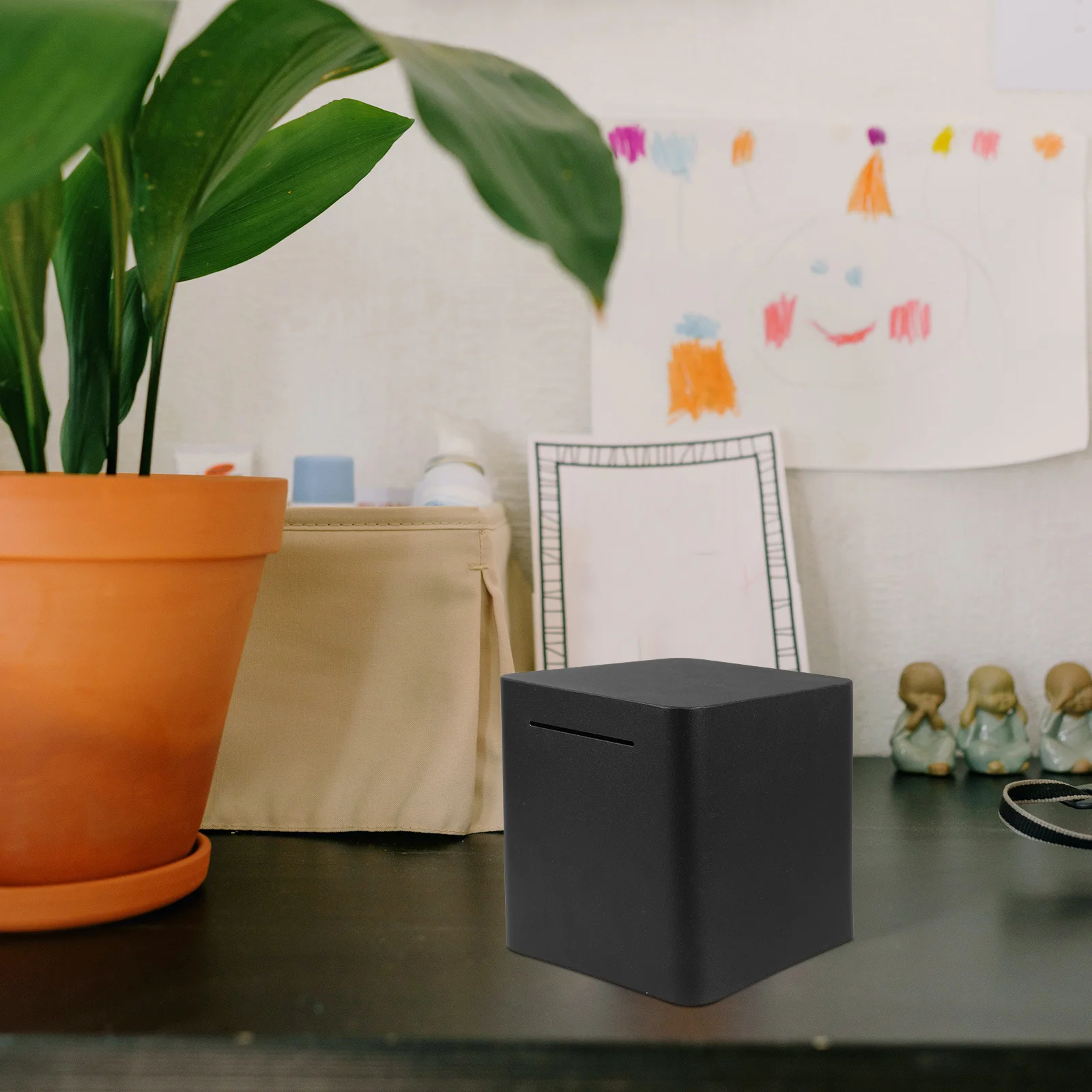 

Sturdy Metal Money Box for Adults and Unbreakable Compact Bank Safe Storage for Coins Cash Large Capacity Home Office Decor