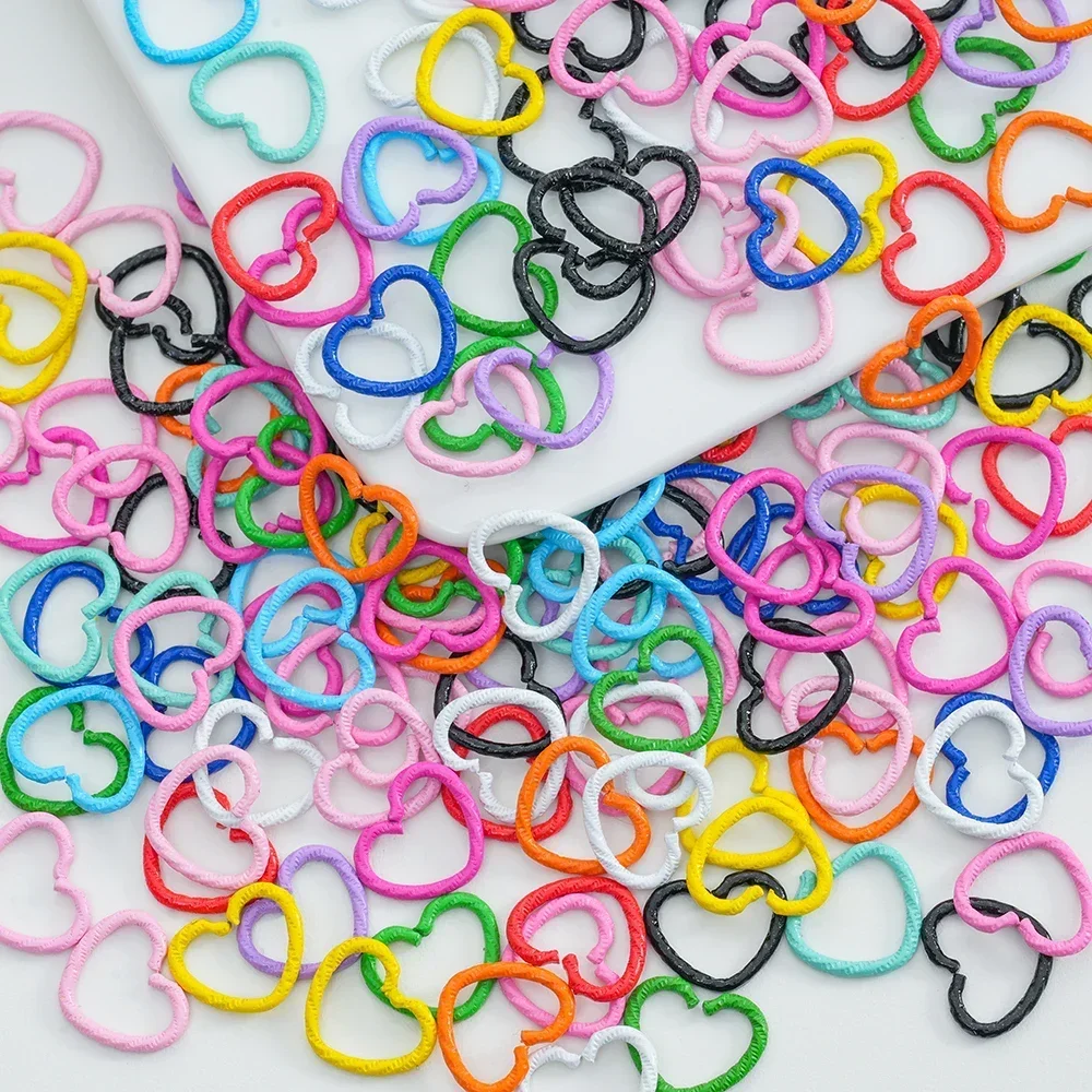 Colorful  Alloy Split Jump Rings Lobster Clasp Eyelets Heart  plit  Keychain Rings DIY Jewelry Making Accessories Supplies