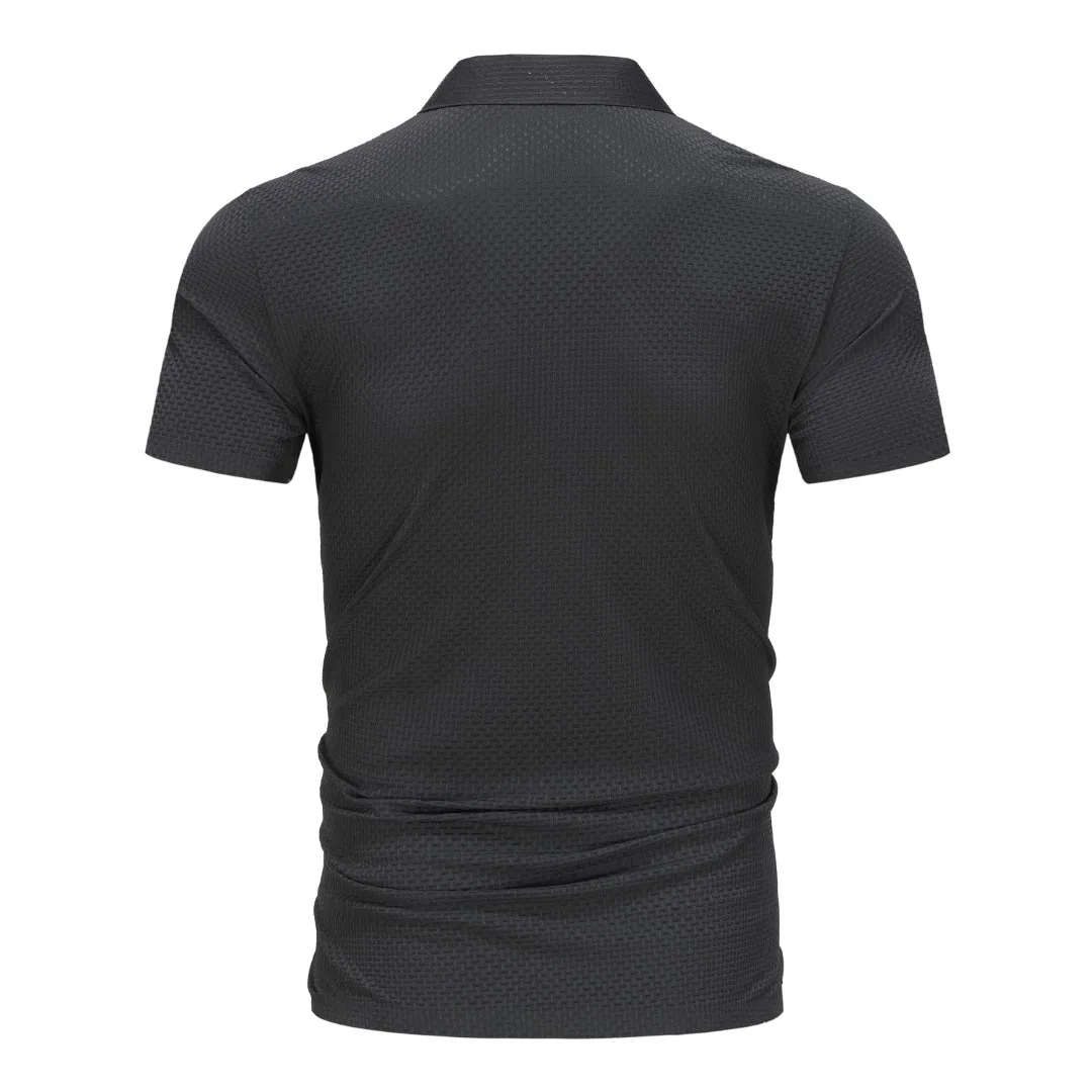 Upto 6XL Summer New Men's Lop-up Hollow Short-sleeved Polo Shirt Ice Silk -Vip Link