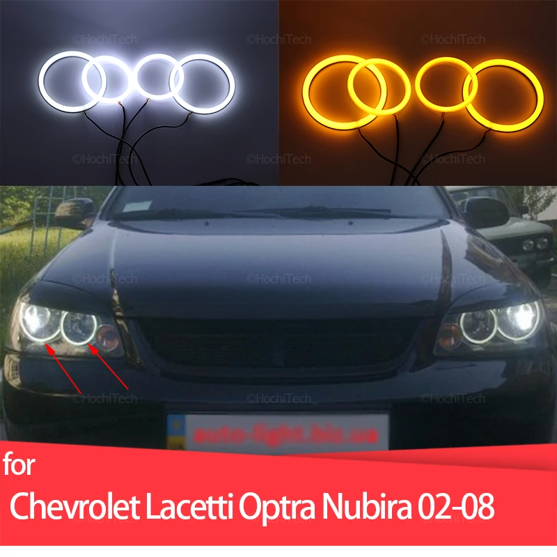 

Top Quality Switchback Cotton Light LED Angel Eye Halo Dual Color for Chevrolet Lacetti Optra Nubira 2002-2008 Daytime Light