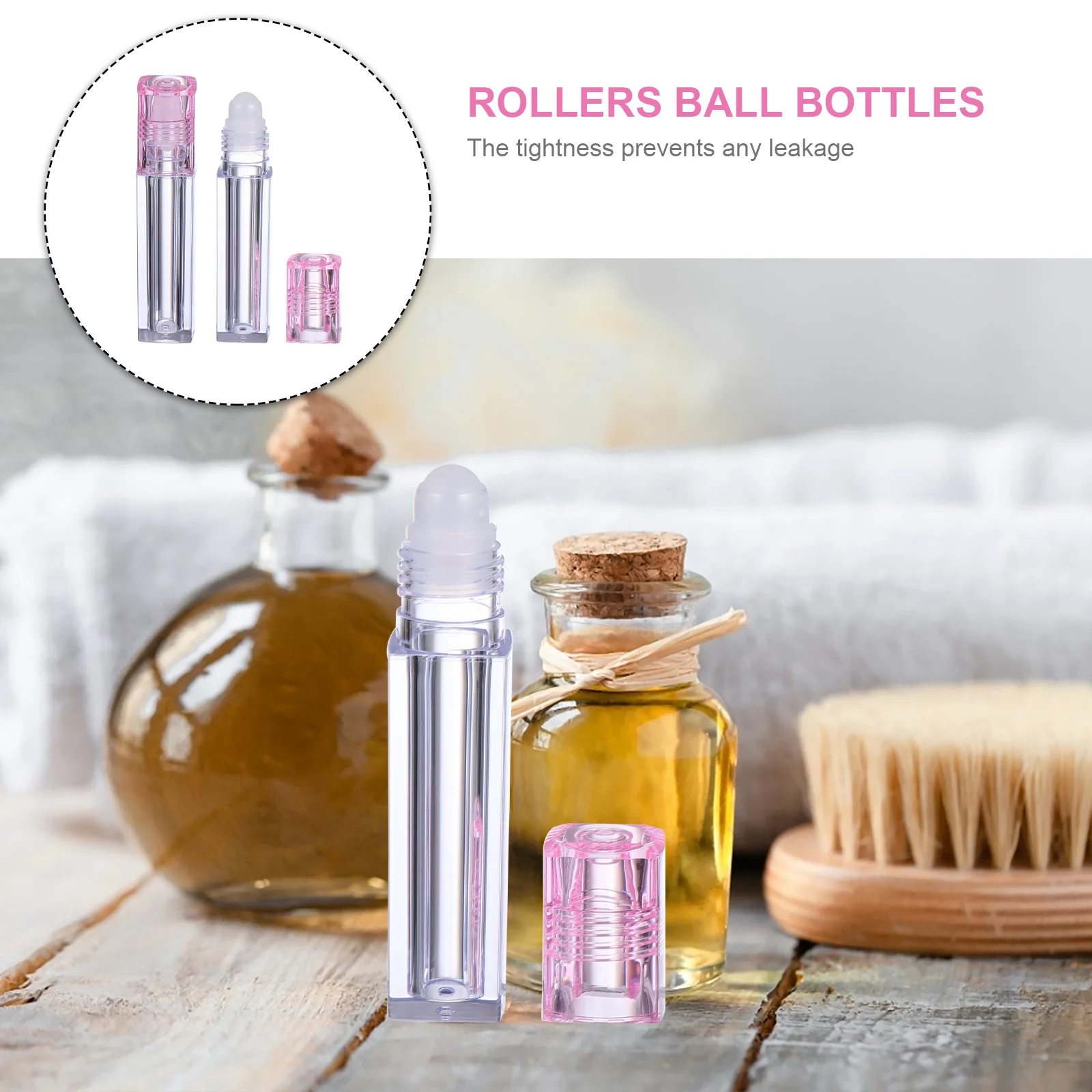 

10Pcs Lip Oil Bottles Leak-Proof Square Plastic Roller Bottle Refillable Empty Essential Oil Roller Bottles Travel Use