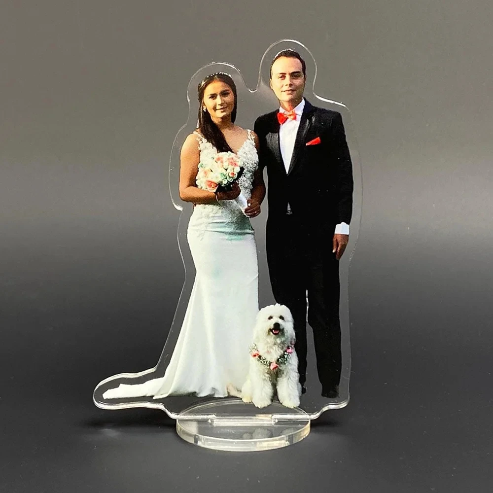 Personalized 2D Acrylic Photo Stand Custom Upload Couple Portrait Wedding Table Ornament Keepsake Gift view 6