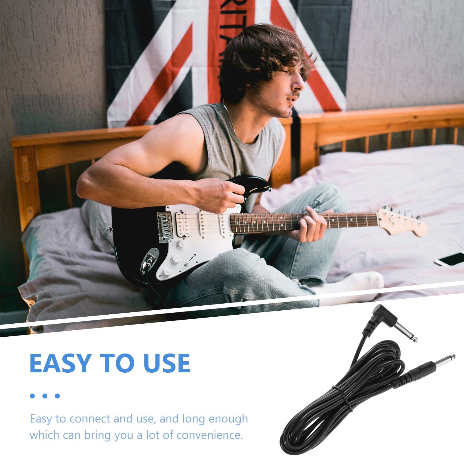 

Guitar Cable Acoustic Electric Speaker Patch Instrument Cord Long Durable Audio Cables for Guitar Amp Professional Stage