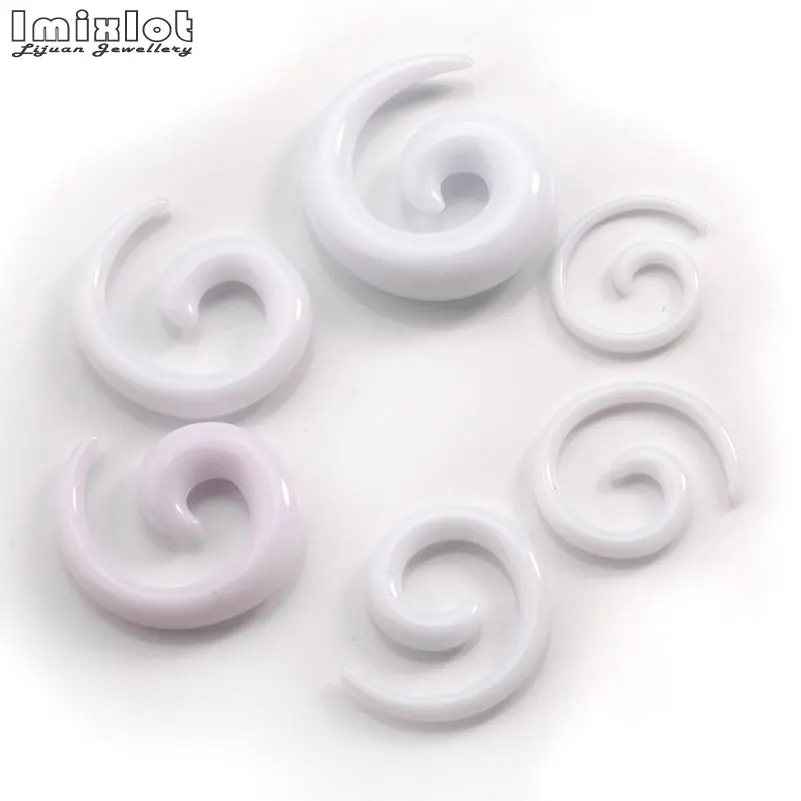 12pcs 2-8mm Acrylic Spiral Ear Gauges Fake Ear Tapers Stretching Plugs Tunnel Expanders Earlobe Body Piercing Jewelry