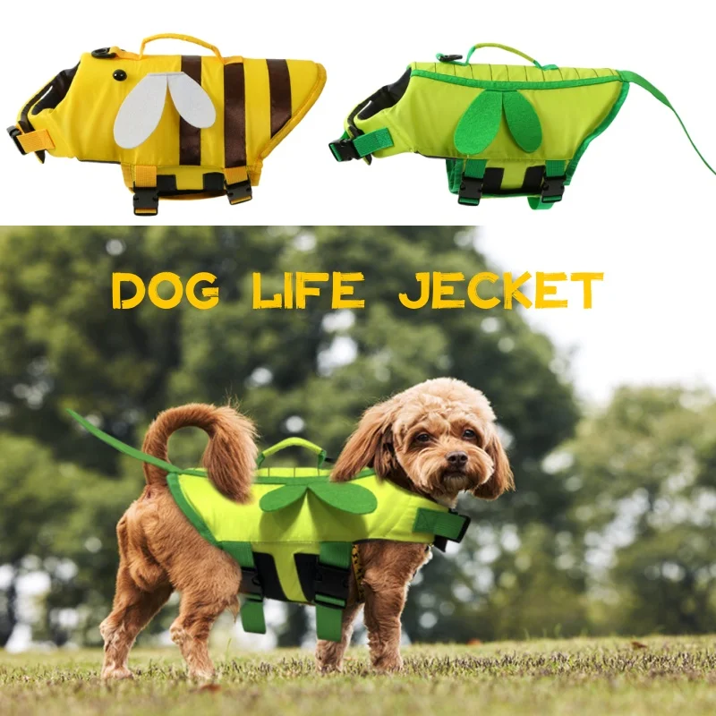 Honeybee Dog Life Jacket Enhanced Buoyancy Small Dogs Swimming Clothes Safety Vest with Handle for Medium Large Dogs Surfing