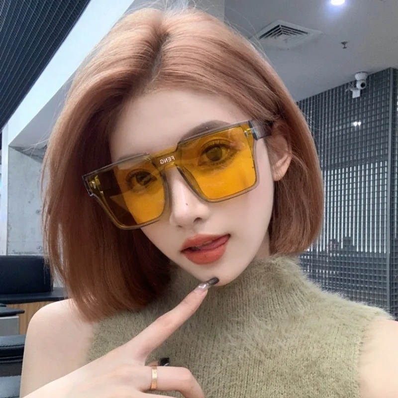

10pcs Fashionable Unisex Large Frame Square Sunglasses, Travel Sunglasses, Unisex Fashion Glasses
