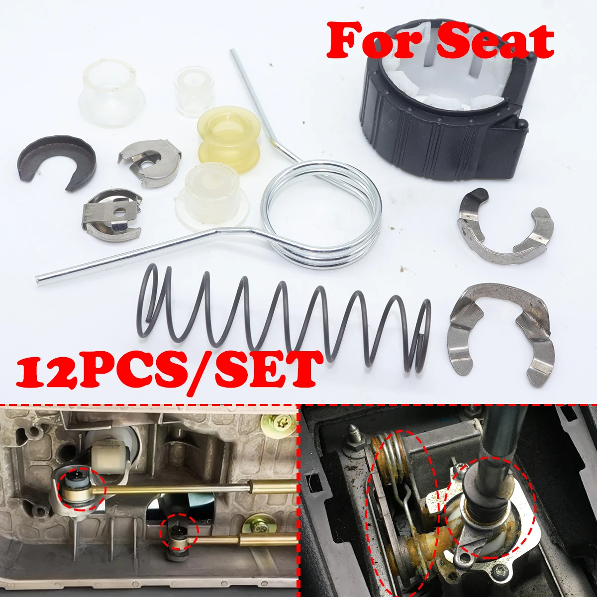 

12pc Complete Set Upgrade Bushing MT Gearbox Rebuild Kit Shifter Lever Adjuster For Toledo Leon 1M Ibiza 6J Cordoba Ford Galaxy
