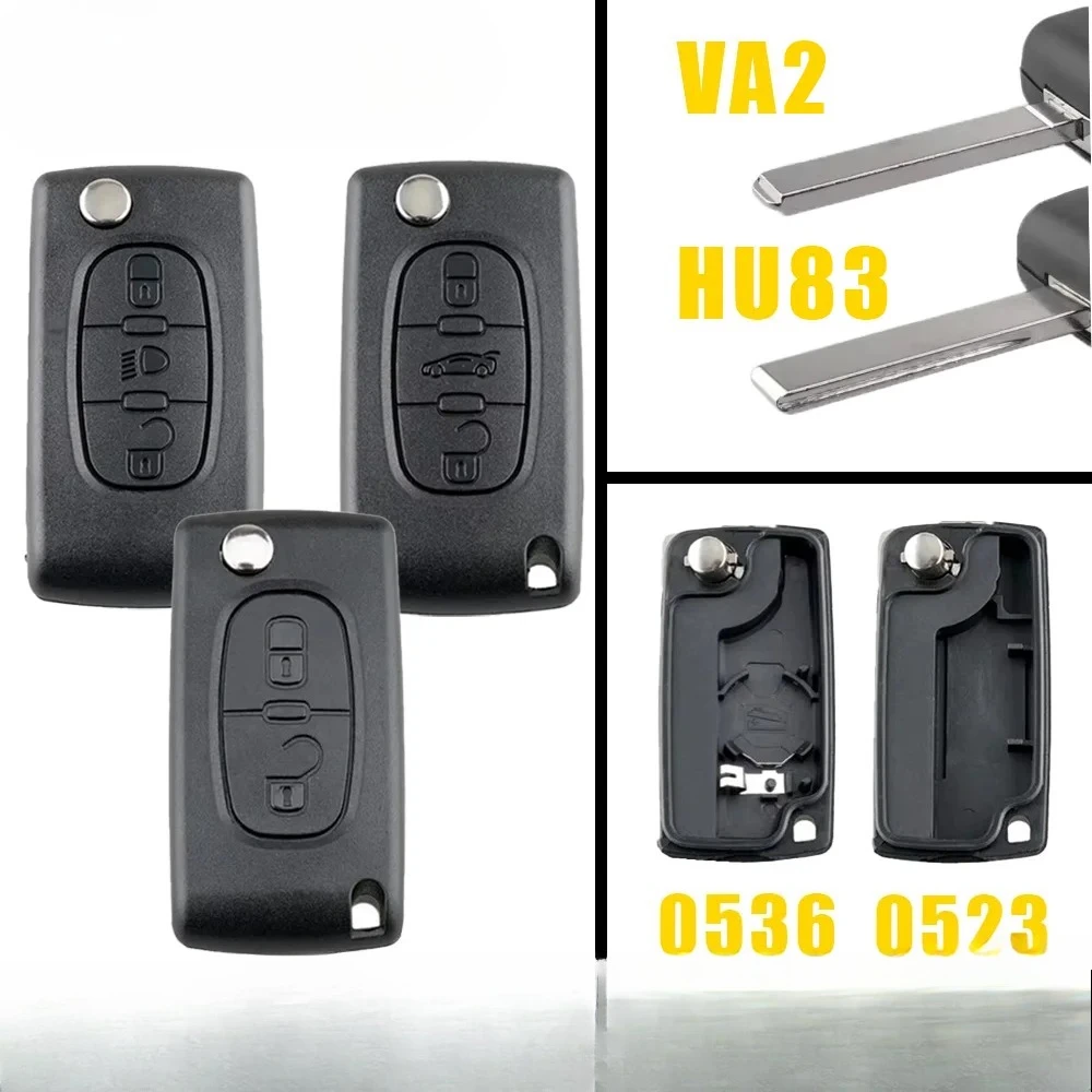 

VA2 для Citroen C2 C3 C4 C5 C6 Xsara Berlingo для Peugeot 207 307 308 407 607 807 флип-чехол для дистанционного ключа автомобиля