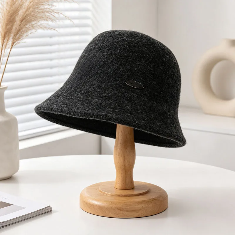 Wool Blend Fisherman Hat for Women Engineered for Thermal Performance and Minimalist Visual Appeal in Autumn and Winter