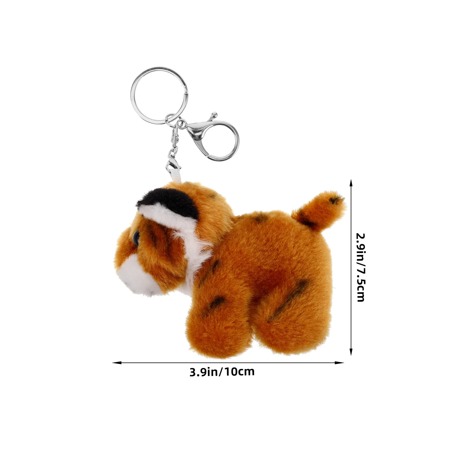 سلسلة مفاتيح على شكل نمر أصفر حقيبة حيوانات واقعية صغيرة ساحرة خفيفة الوزن ومتينة للأطفال حقيبة ظهر معلقة هدية مزخرفة