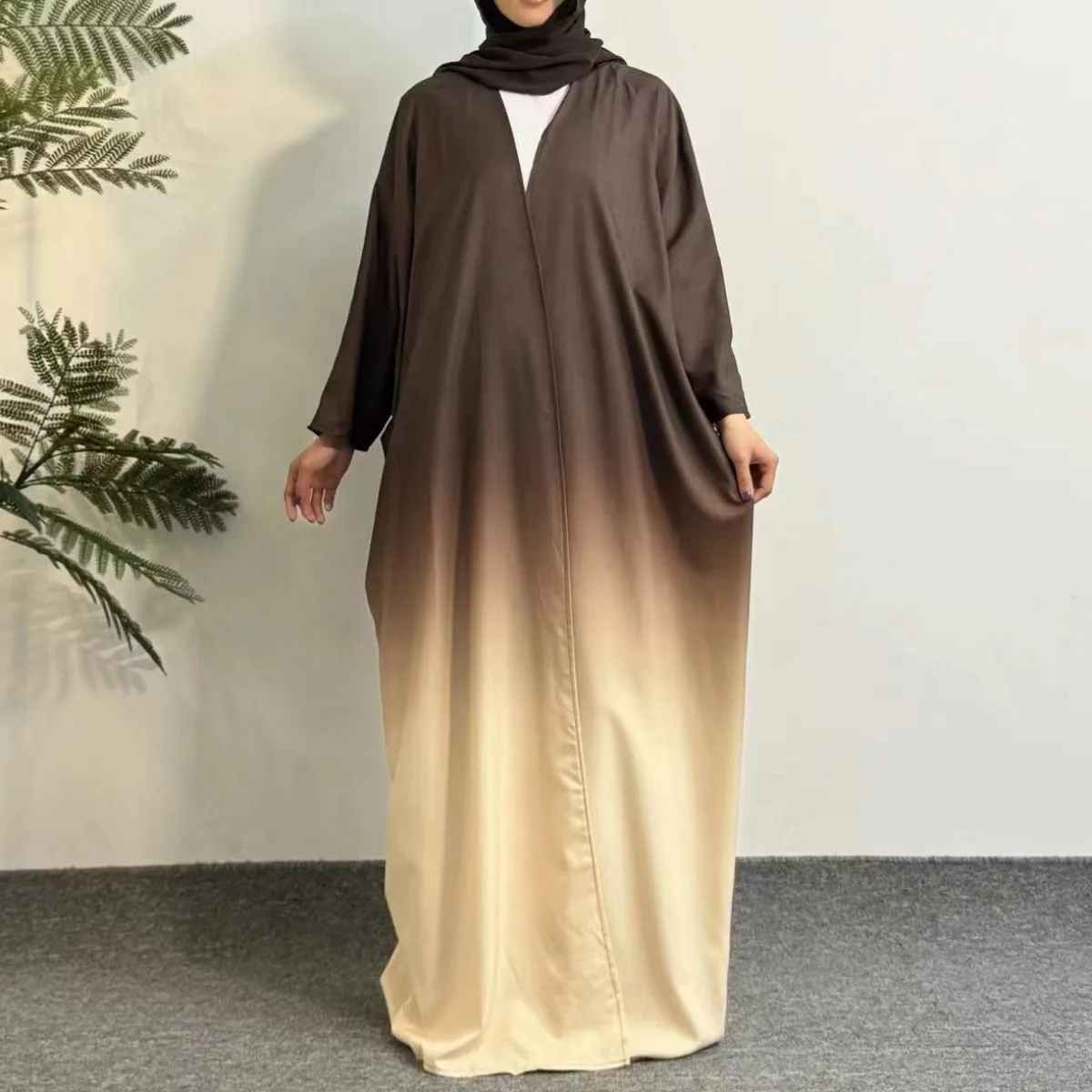 Open Front Abaya,Long Sleeve Maxi Length Dress Women\'s Clothing Muslim Abayas Cardigan Out Kaftans Women Jilbabs