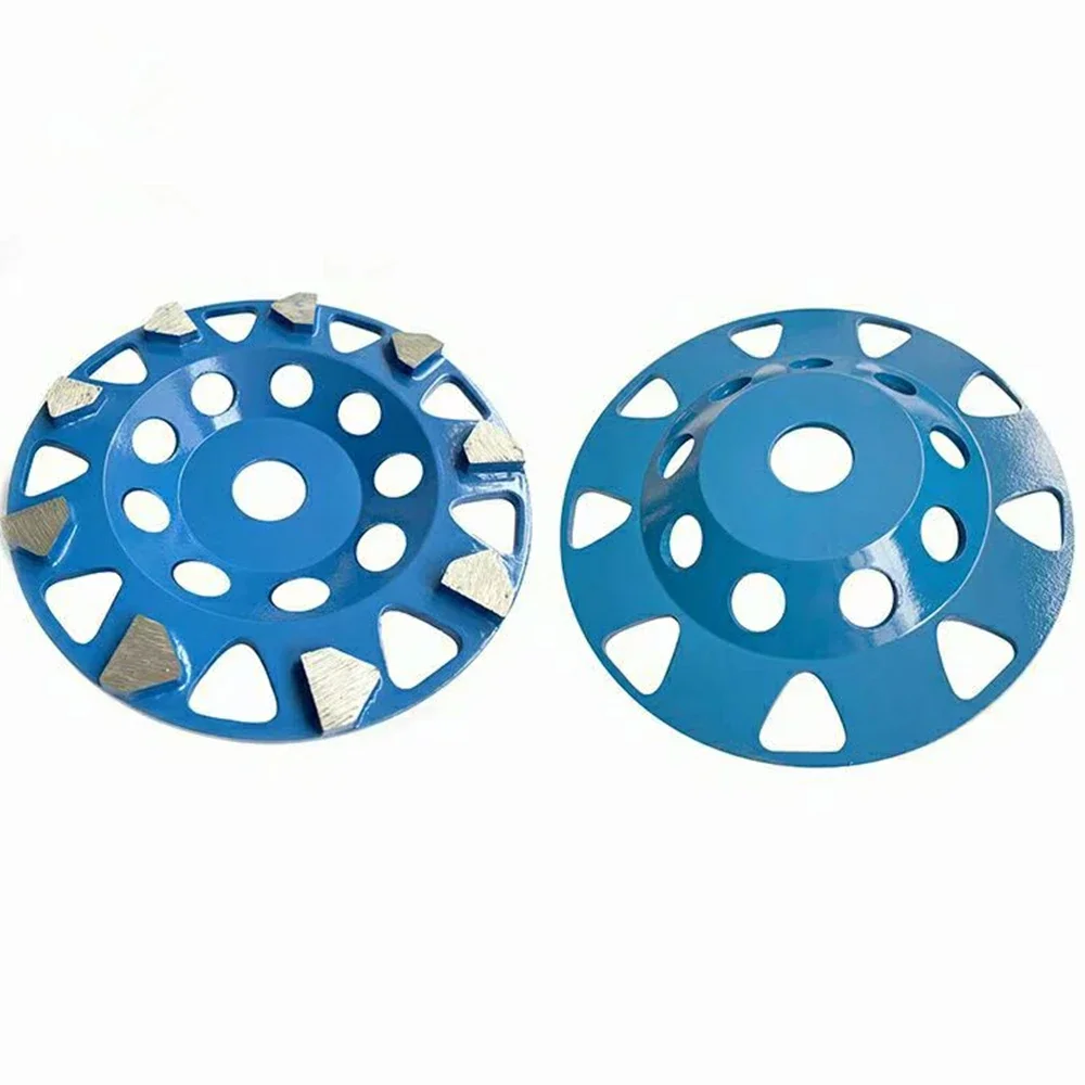 Disco abrasivo diamantato da 9 pezzi con segmenti a forma di proiettile e barre abrasive pentagono per pavimenti in cemento - Foro 22,23 mm