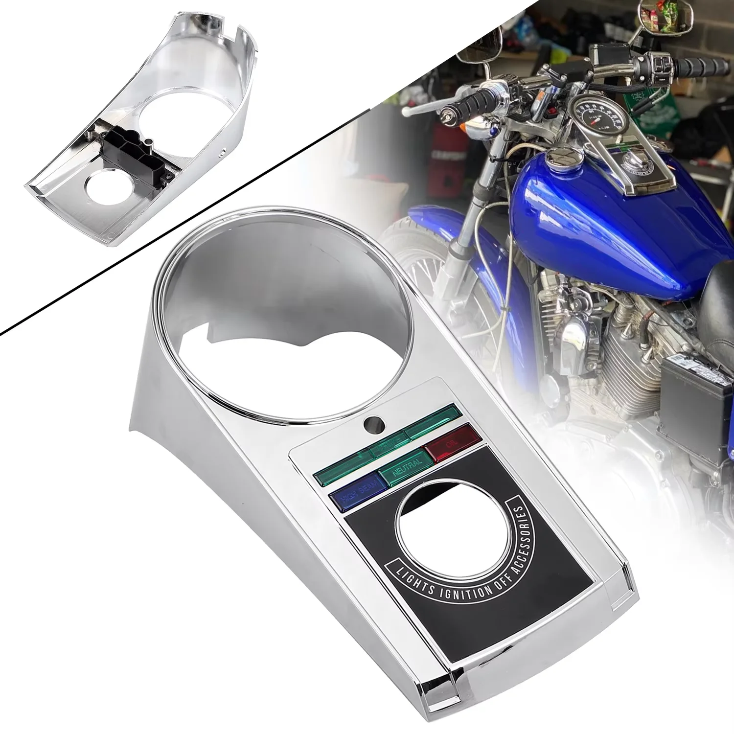 Motorcycle For Harley Softail 1991 1992 1993 1994 1995 Chrome Speedometer Speedo Dash Panel Cover Housing Kit