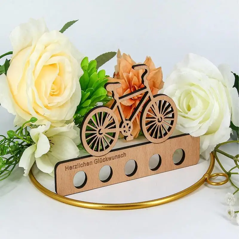 Cash Gift Holder Bike Shaped Birthday Money Gift Holder Ornament Natural Delicate Money Gift Holder With 5 Holes For Christmas