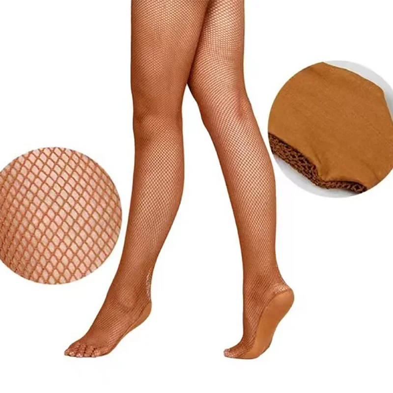 Professional Hard Mesh Tights Latin Dance Fishnet Stockings Competition Special Pantyhose Sole Non Slip Bone Line Oxford Socks