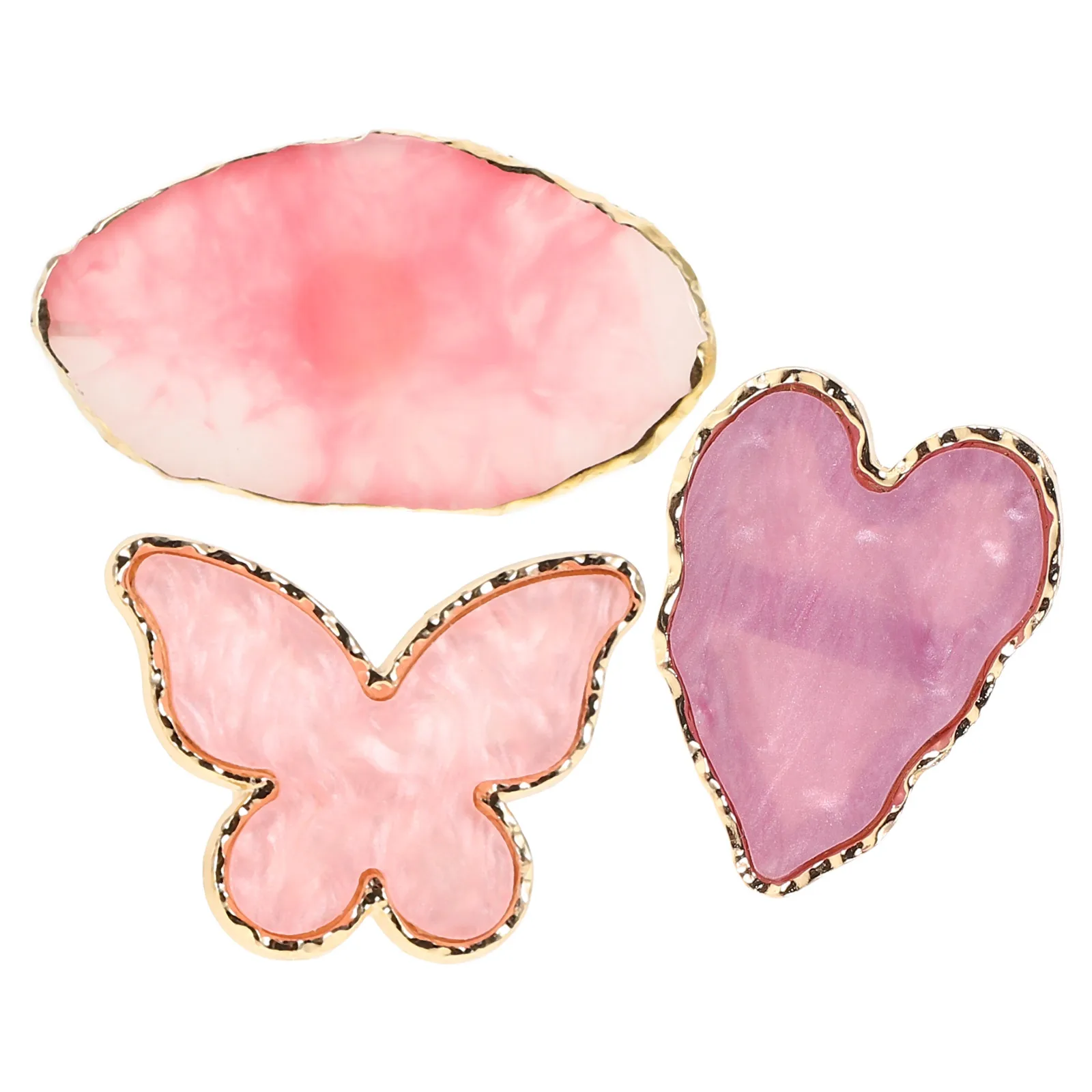 

3pcs Palette Set Color Mixing Nail Art Palette Plate Gel Polish Holder Manicure Tray Nail Painting Nails Color Mixing Pallet