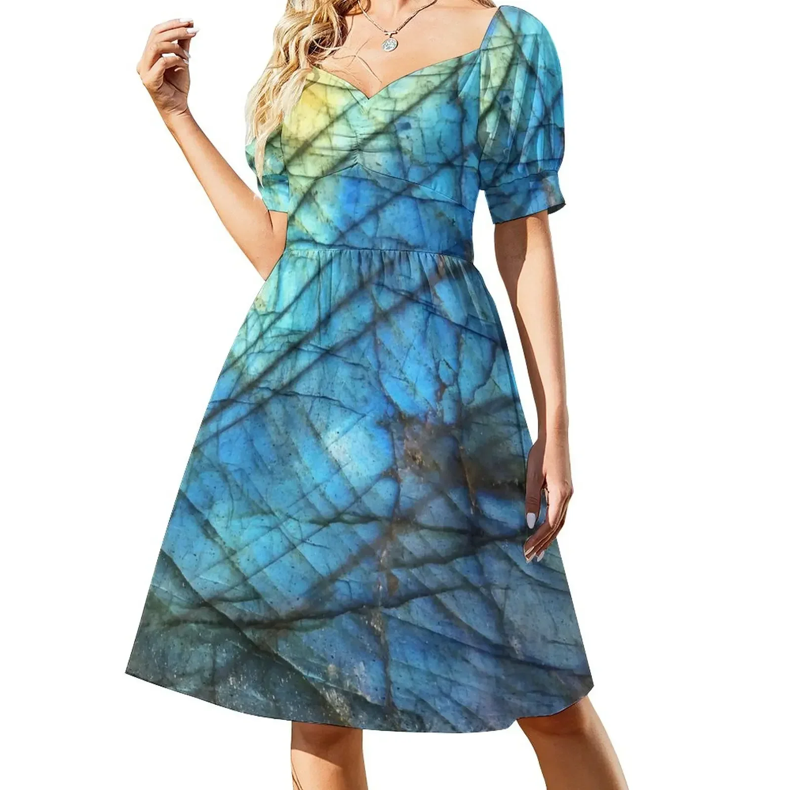 

Royal Blue Labradorite Sleeveless Dress women formal occasion dresses evening dress woman Dress