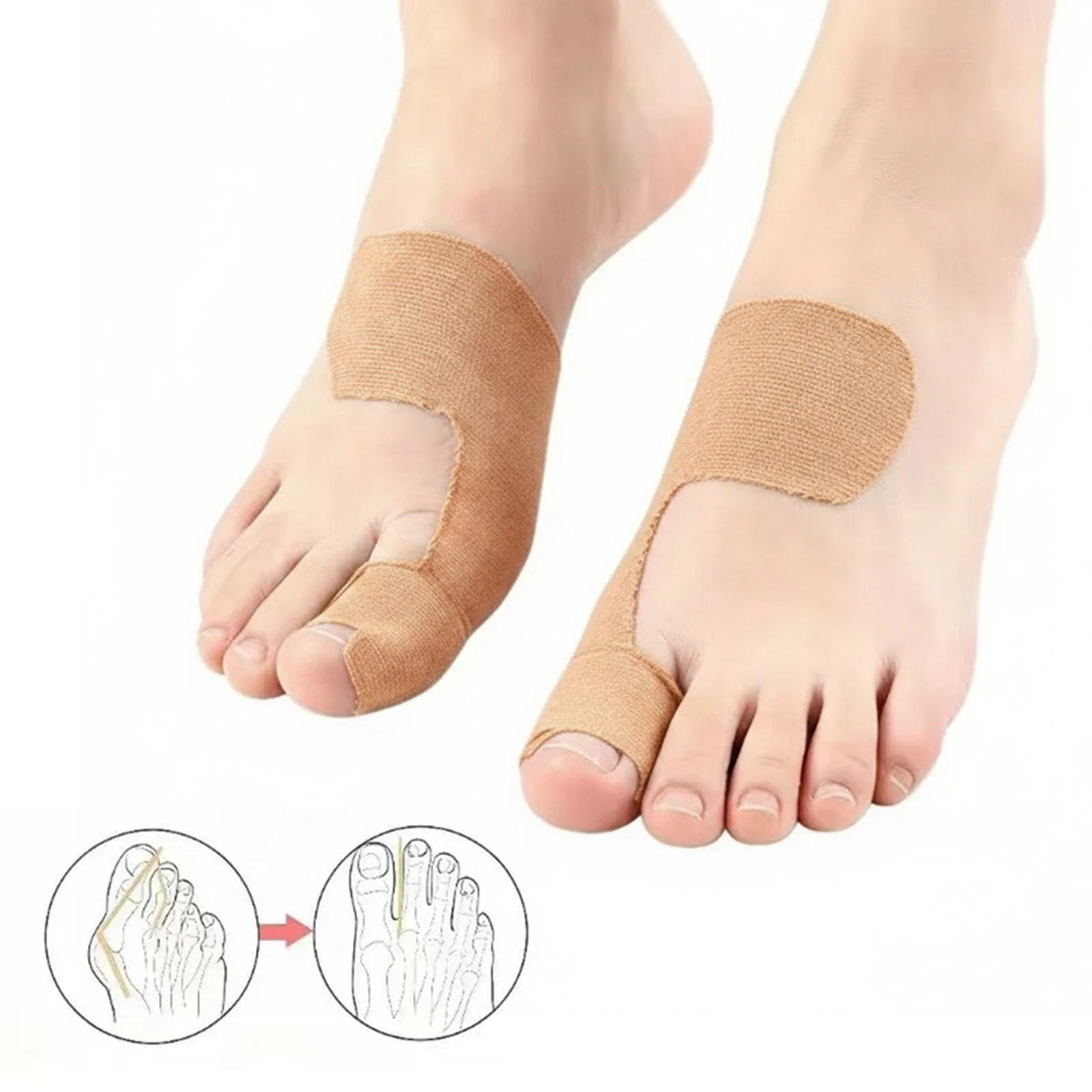 20PCS Bunion Corrector Kinesiology Tape Athletic Toe Relief Tape Big Toe Spacer/Separator/Straightener Tape for Bunions Turf Toe