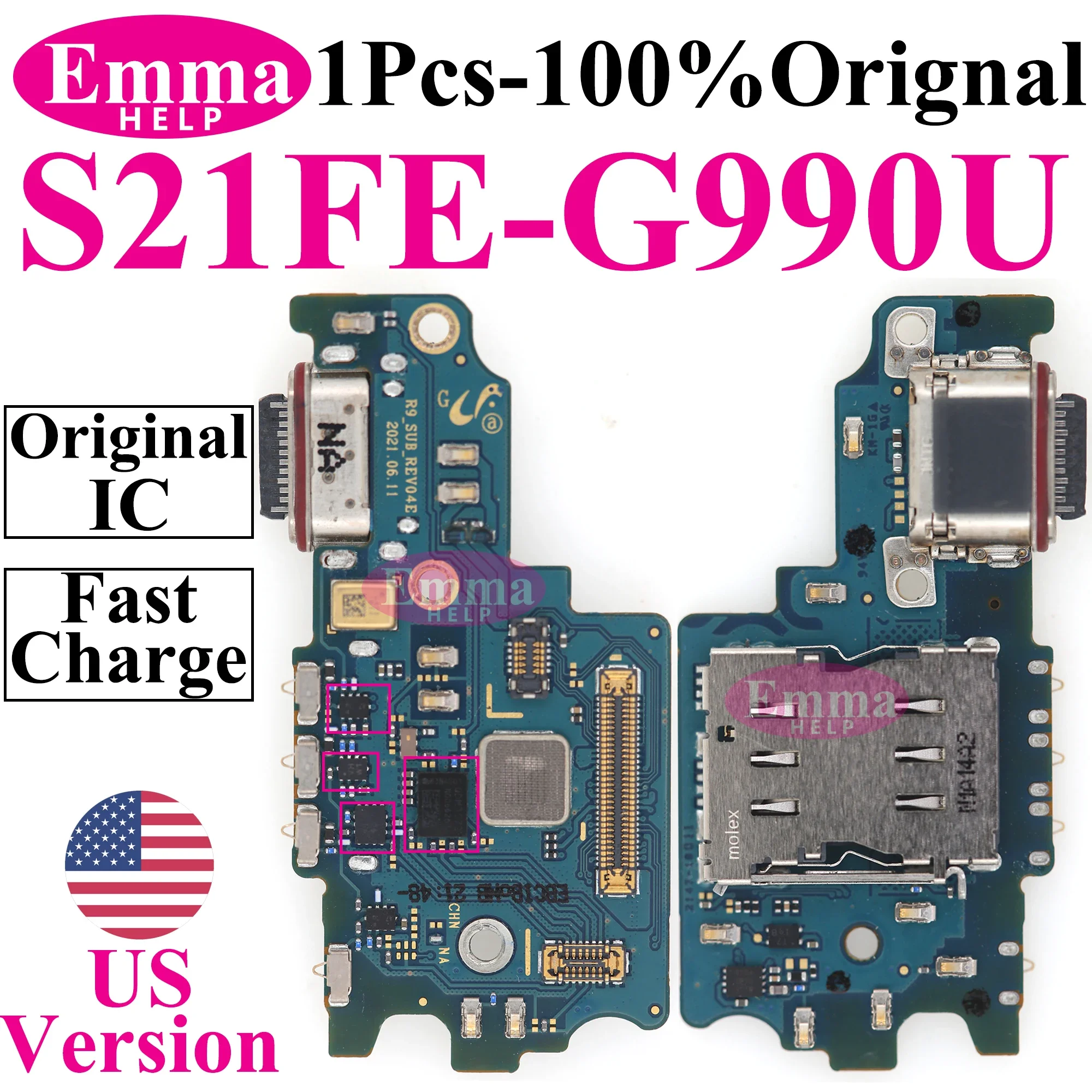 USB Charging Port Board Dock Connector Flex Cable for Samsung S23 S22 Plus S21 S24 Ultra G991U S906U S918U S906U G991 US Version