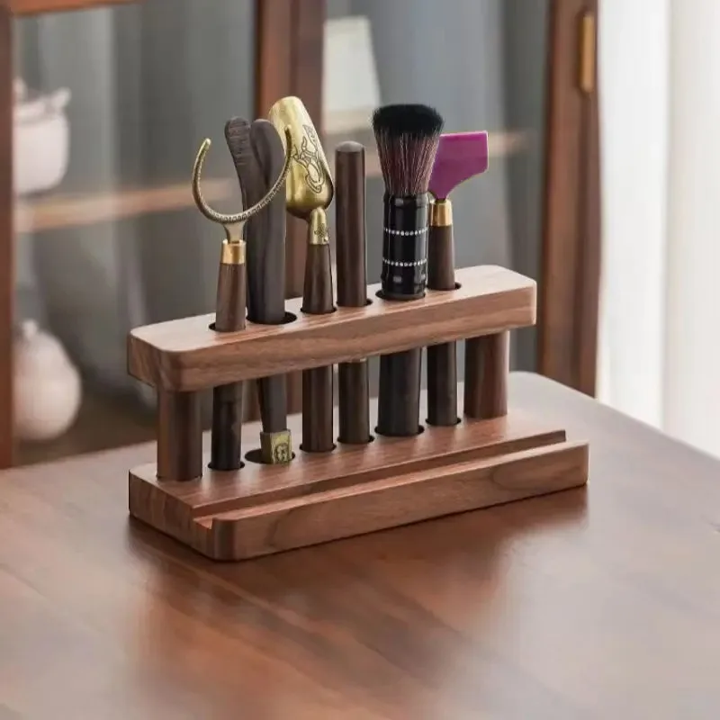 Tea Ceremony Six Gentlemen Set, Kung Fu Tea Set Accessories, Home Solid Wood Storage Rack, Tea Set Ornaments