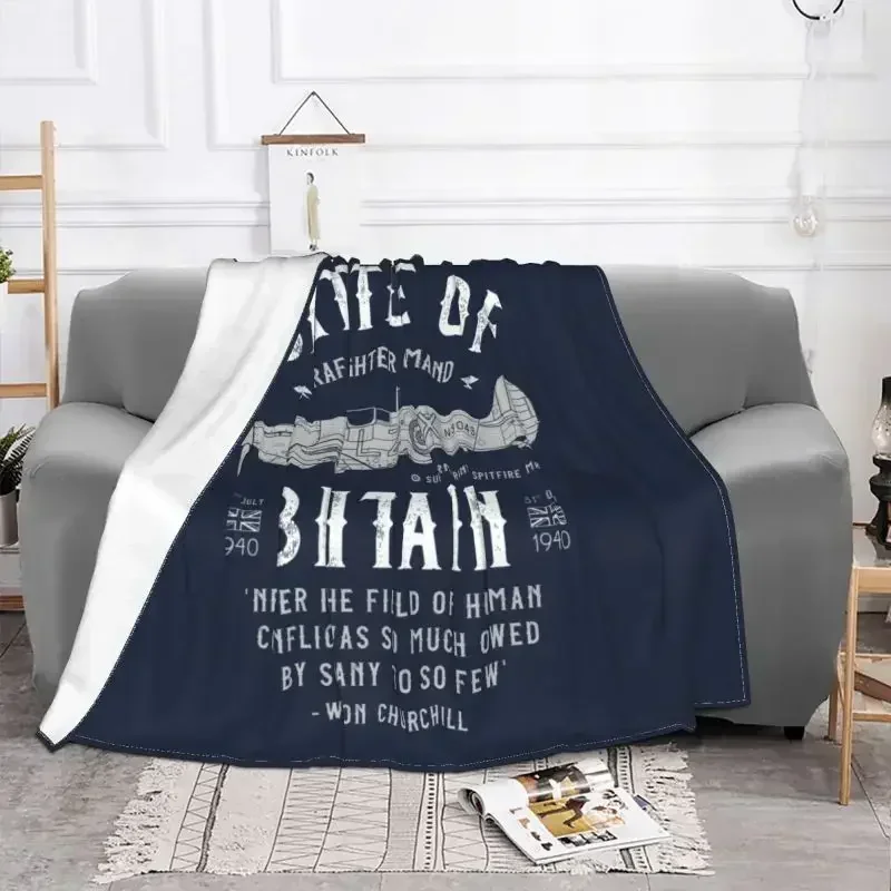 Battle Of Britain Blanket Fleece Autumn Flannel Supermarine Spitfire Fighter Pilot Aircraft Airplane Throw Blankets Bedspread