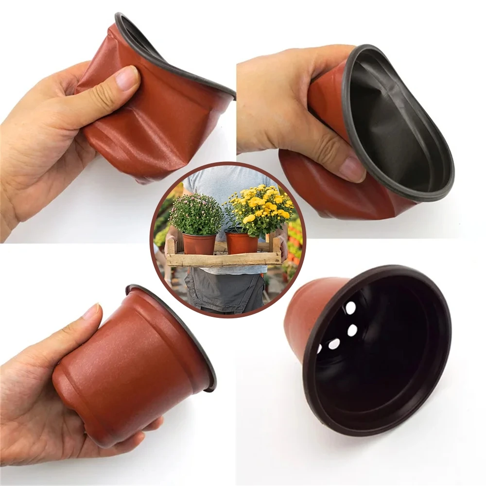 10Pcs Plastic Grow Box Seedling Tray Flexible Plant Nursery Pots for Succulents Seedlings Cuttings Transplant 12 Sizes Options