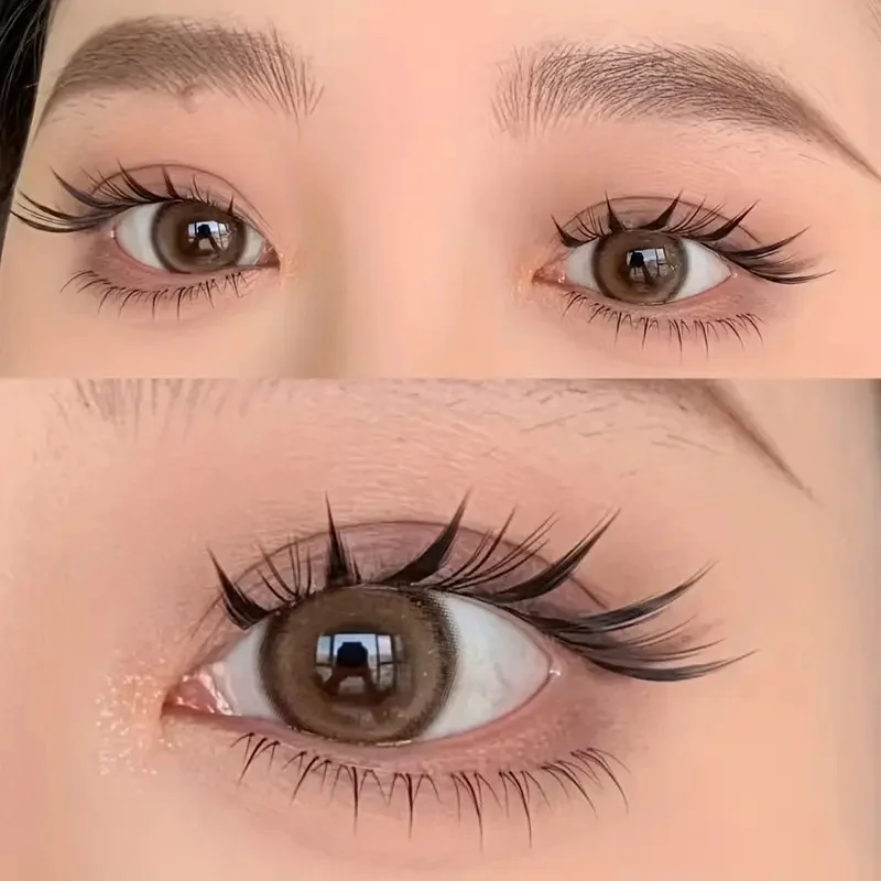 6 linhas de 36 cílios postiços olho de raposa - cílios postiços autoadesivos macios, sem cola e não removíveis, cílios postiços de anime, s