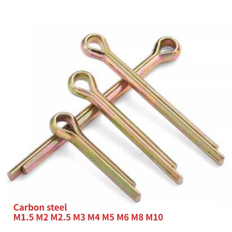 10-500Pcs M1.5 M2 M2.5 M3 M4 M5 M6 M8 M10 GB91 Color Zinc Plating Carbon Steel U Shape Type Spring Cotter Hair Pin Steel Pins