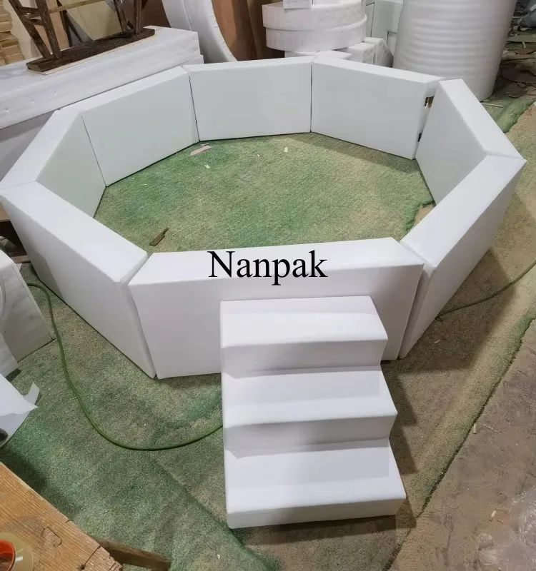 Classic white square leather ball pool, outdoor amusement park equipment
