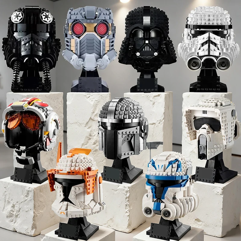 

Space Helmet Building Blocks Serie Captain Rex Scout Trooper Luke Skywalker Fighter Helmet Clone Commander Cody Helmet Model Toy