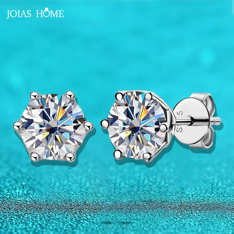JH 0.5-2CT 100% 925 الفضة مويسانيتي أقراط للنساء مختبر نمت الماس الأذن ترصيع 925 فضة غرامة مجوهرات هدية
