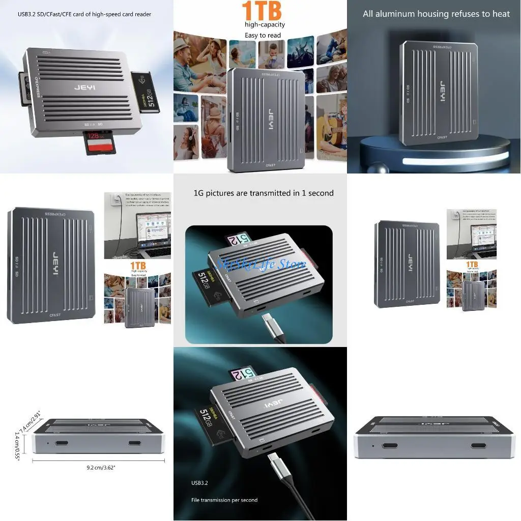 

E65e USB 3.2 Typec Card Reader USBC Admer Remerer Adper Adapter Flash Card для CARD Reader 10 Гбит / с