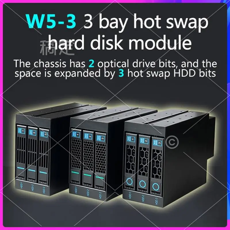 

AP-3-Bay SATA SSD HDD 3.5-Inch Hot Swap Disk Cage Module Data Storage For Two 5.25-Inch Optical Drive Positions