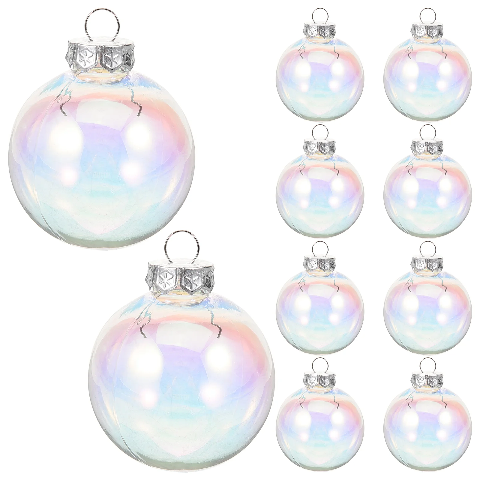 

10 Pcs Christmas Decoration Balls 8cm PET Transparent Hollow naments for Tree Party Wedding Celebrations Xmas Gifts