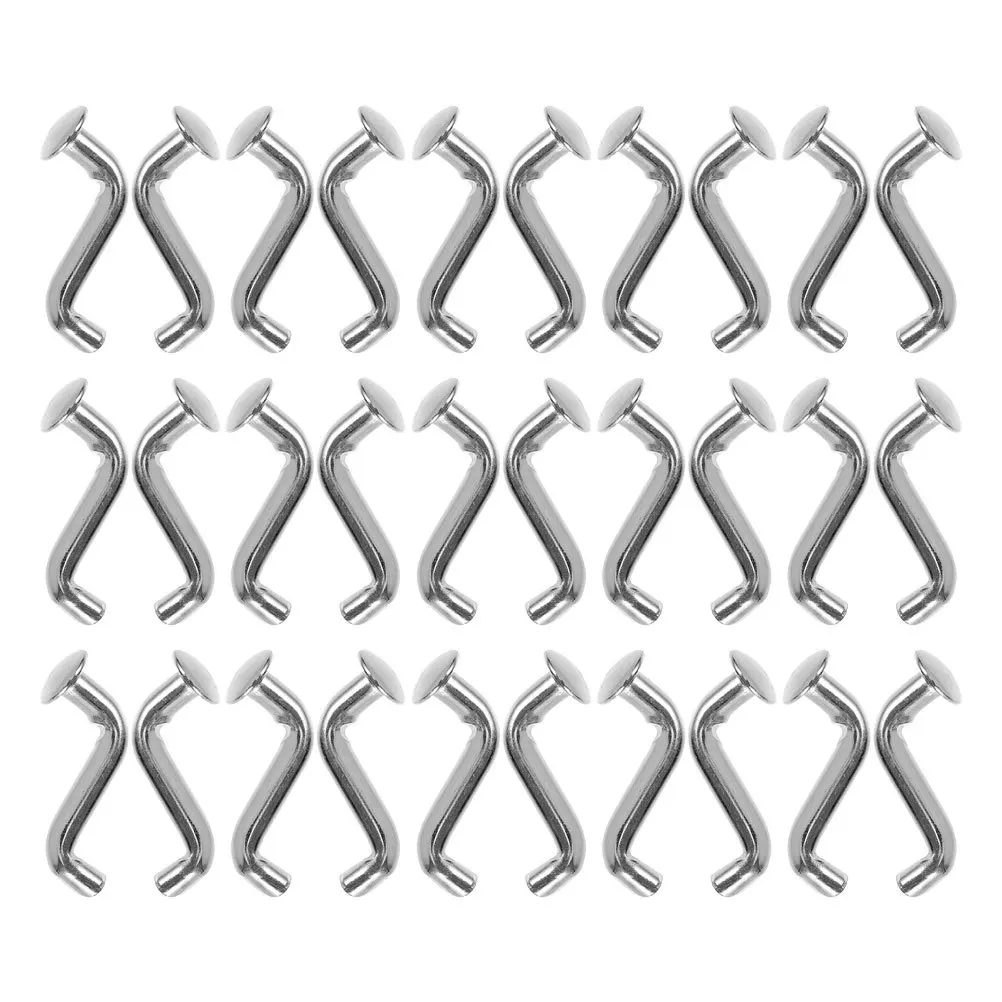 

30pcs Shelf Connectors For Pallet Rack S-Shaped Drop Pin Heavy Duty Safety Clip Bent Pin Flat Head Rivet Universal Fit Warehouse