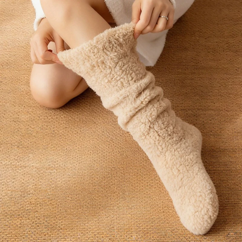 Calzini da pavimento per interni, calzini pantofola ispessiti antiscivolo, ispessiti e confortevoli per le donne