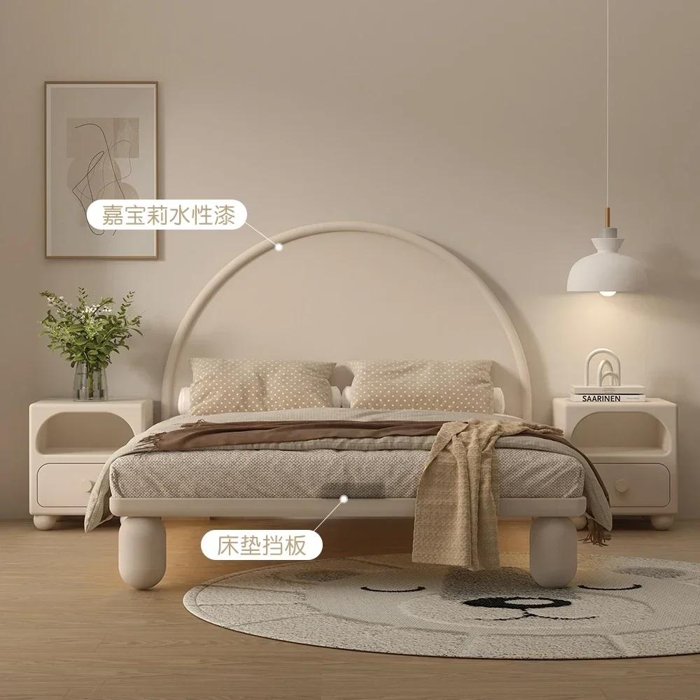 Children's furniture suspended bed Full solid wood girl bedroom bed Cream wind kids bed