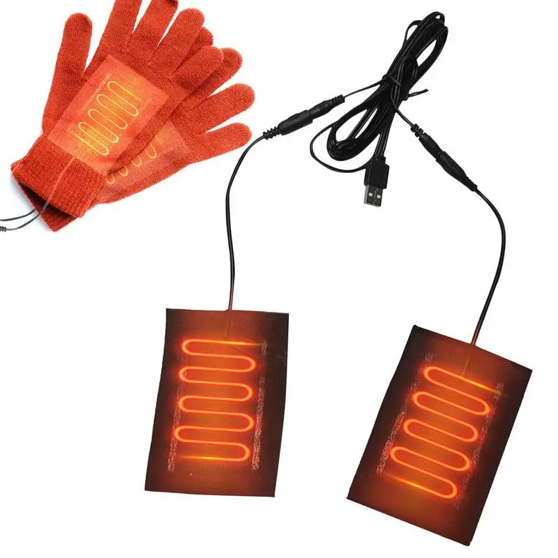 2 in1 Electric USB Gloves Heater Heated Gloves 5V Carbon Fiber Cloth USB Heated Gloves Pad Hand Feet Warmer